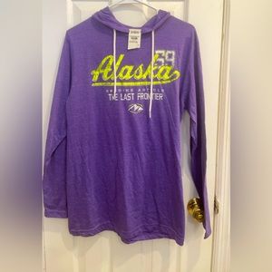 ALASKA purple long sleeve hooded shirt (lightweight) by Tongass trading size M